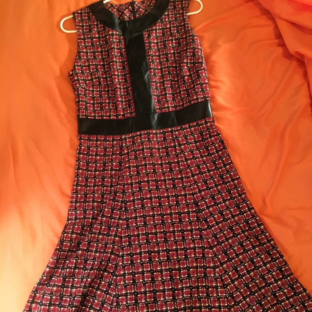 J McLaughlin Plaid/Pleather Dress